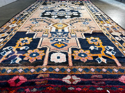 4'1" x 7'9'' Hand-Knotted 100% Wool Hamadane Area Rug