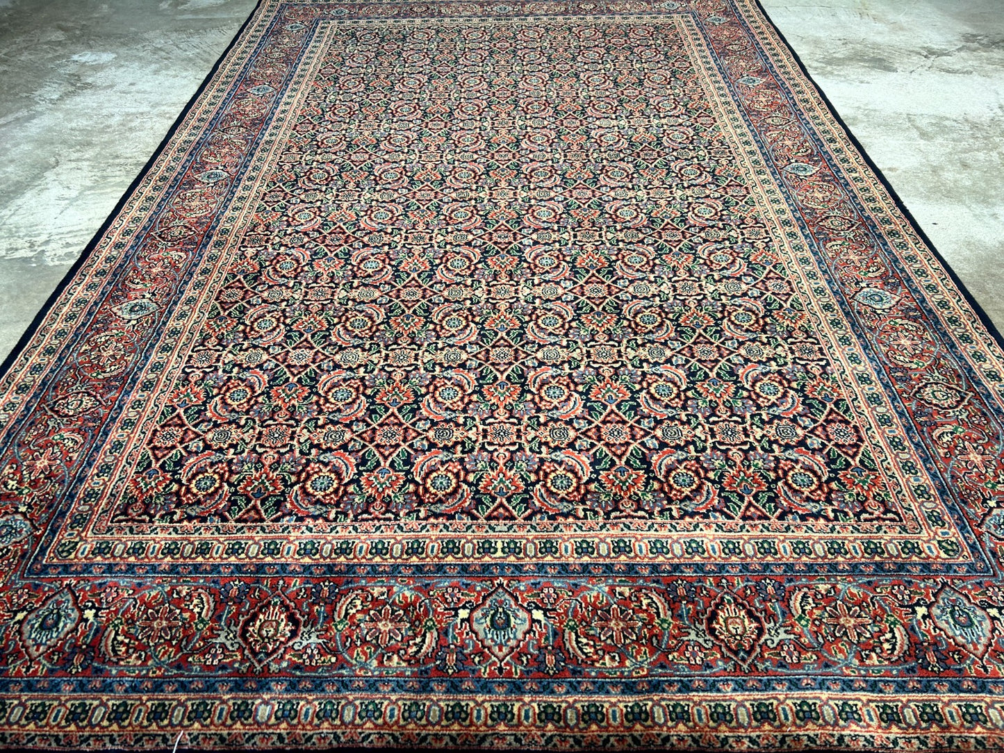 6'x9'2" Hand-Knotted 100% Wool Pile Herati Carpet - Area Rug