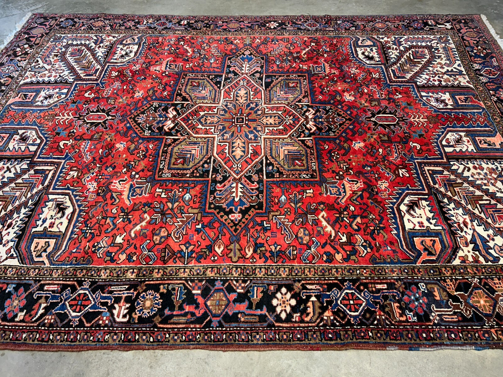 8'2"x11'1" Hand-Knotted 100% Wool Pile Herize Rug