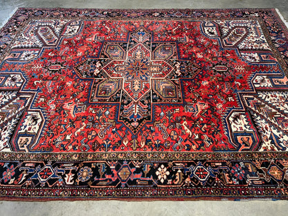 8'2"x11'1" Hand-Knotted 100% Wool Pile Herize Rug