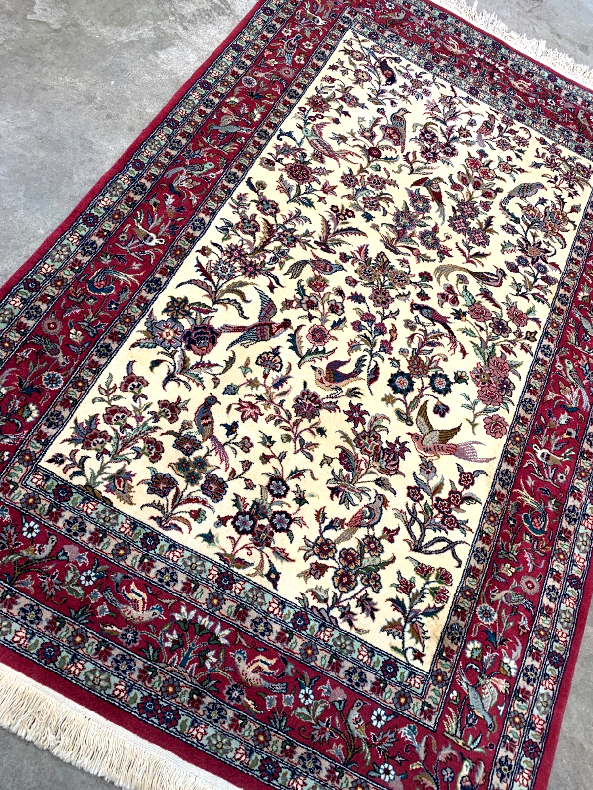 4'0'' x 6'0'' Hand-Knotted 100% Wool Pile All-Over Area Rug