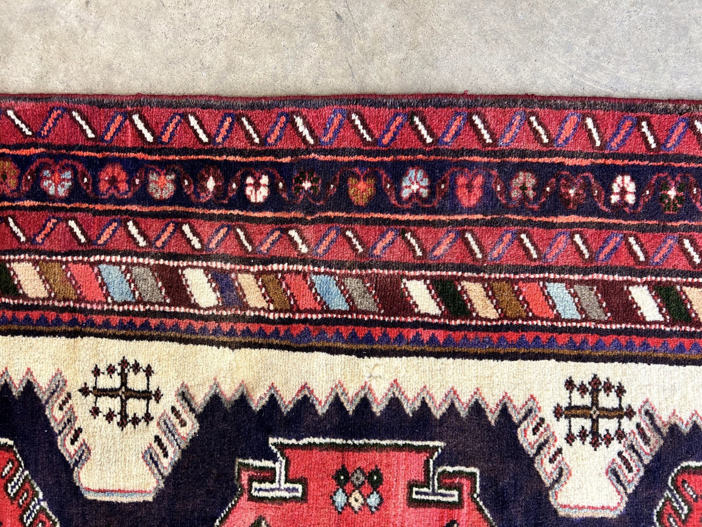 3'4"x4'9" Hand-Knotted 100% Wool Pile Hamadane Rug