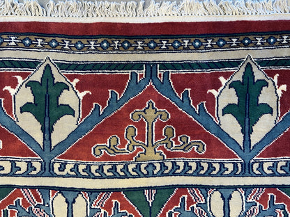 9'x12' Hand-Knotted 100%  Wool Pile All-Over Area Rug