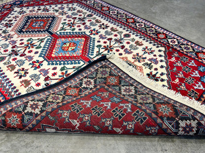 3'5"x5' Hand-Knotted 100% Wool Pile Yalamehe Rug