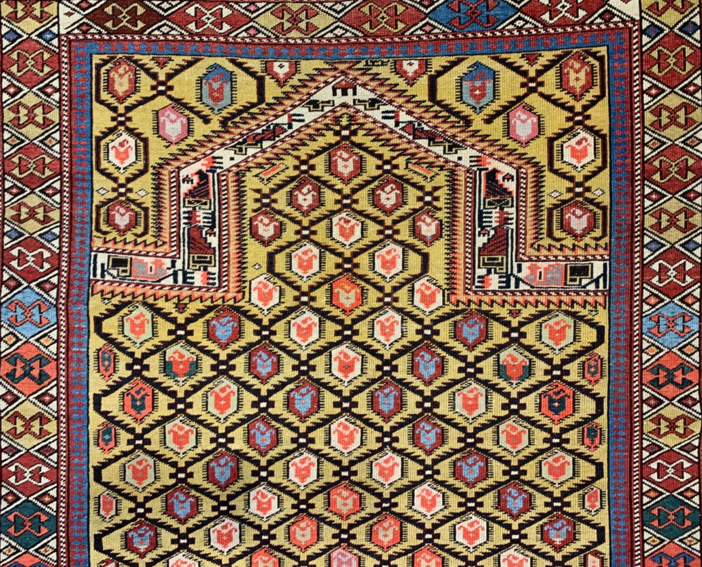 3'7"x4'6'' Collector Antique Russian Shiravan 100% Wool Area Rug
