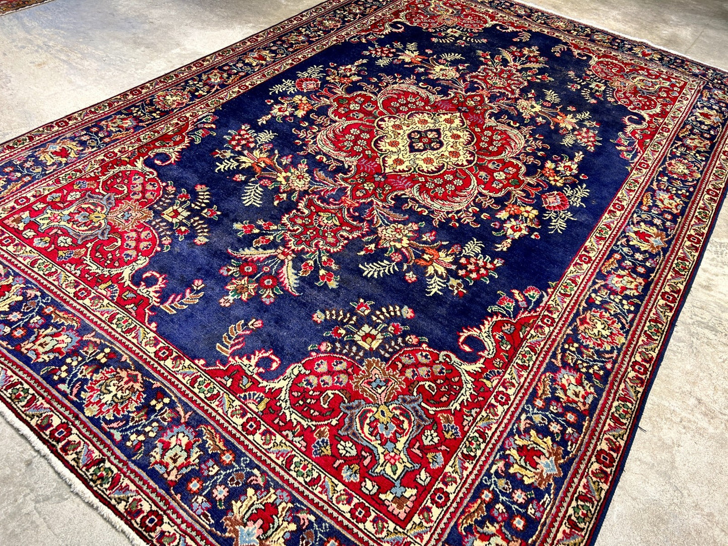6'7"x9'9" Antique Hand-Knotted Wool Oriental Rug - Area Carpet