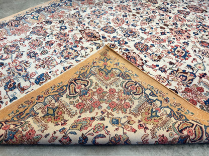 7'x11'10" Antique Hand-Knotted Wool Oriental Kermane Rug - Area Carpet