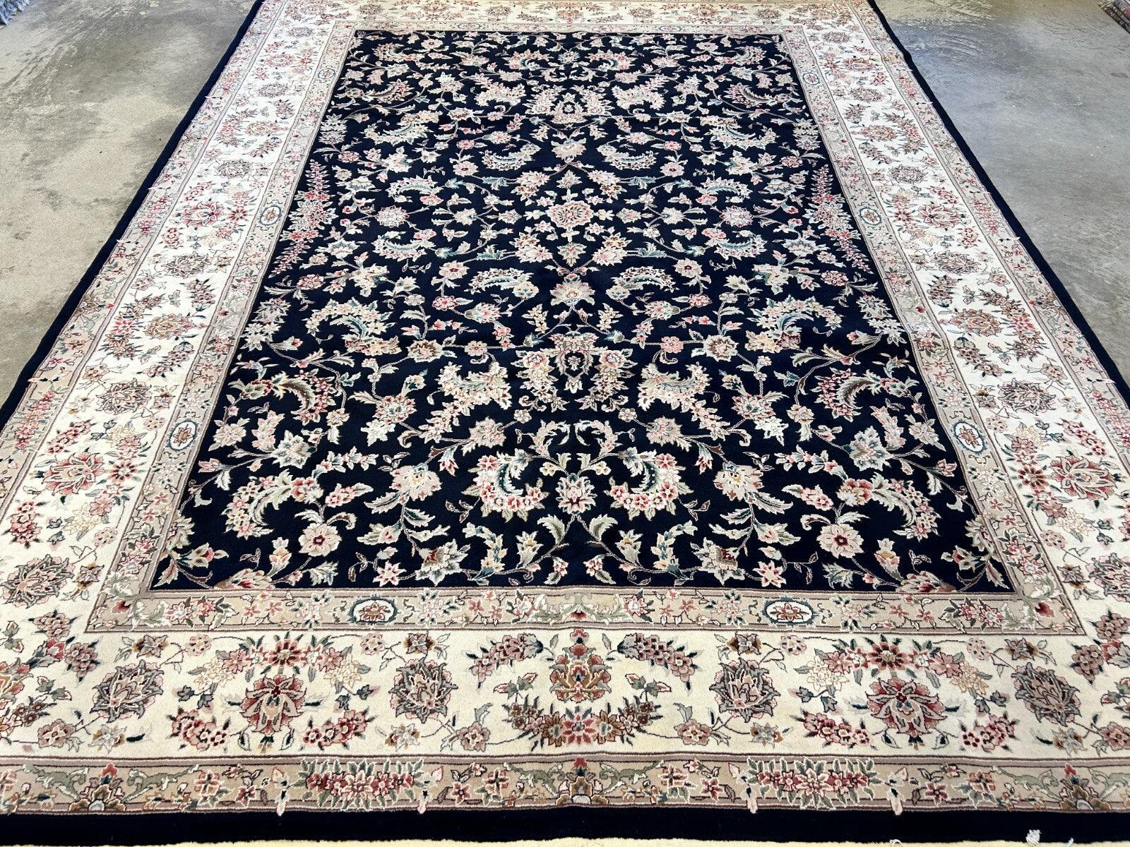 9'x12' Hand-Knotted Wool & Silk Pile Sinopersian Carpet - Area Rug