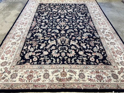 9'x12' Hand-Knotted Wool & Silk Pile Sinopersian Carpet - Area Rug