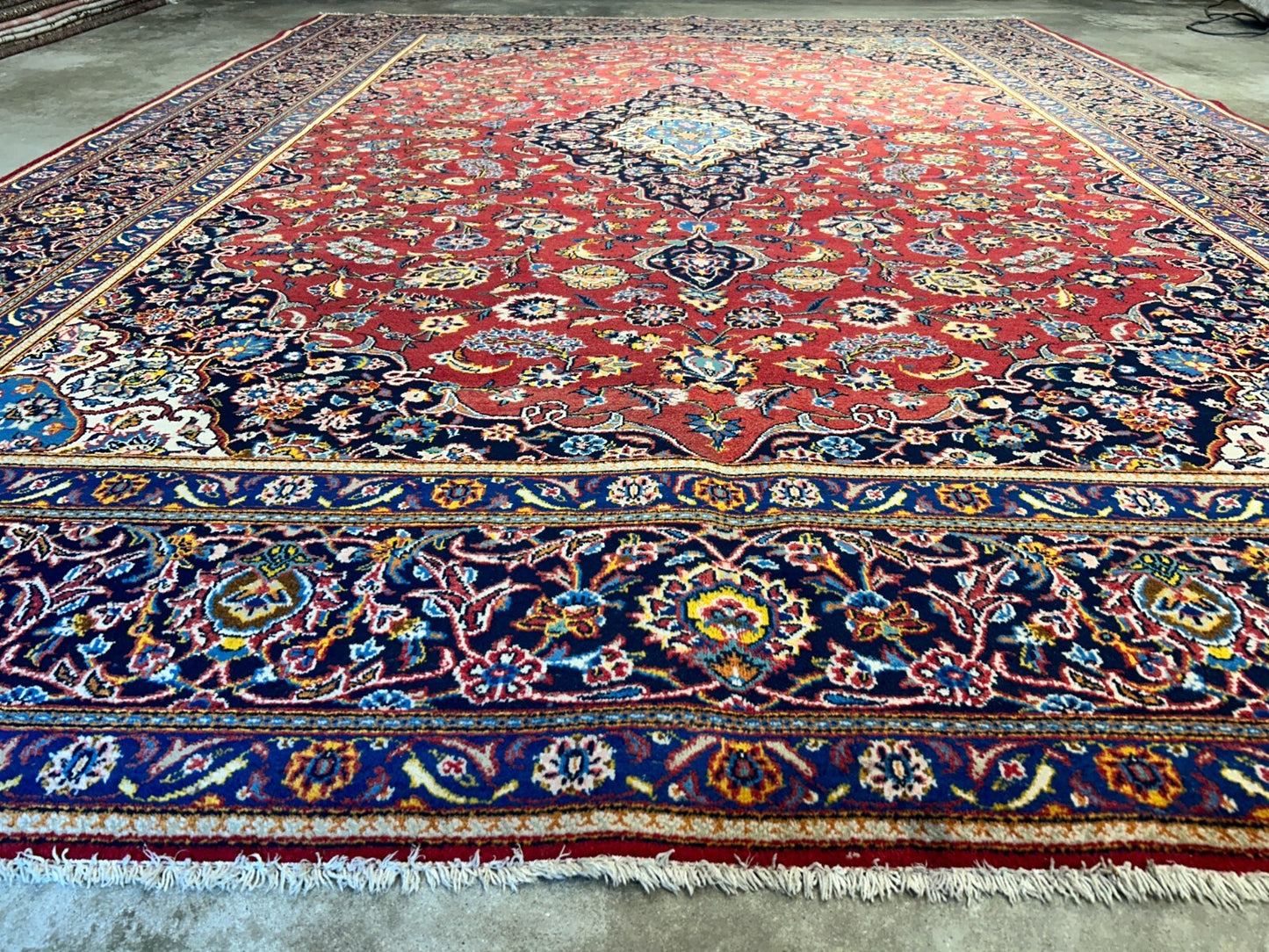 8'11"x12'4" Hand-Knotted 100% Wool Pile Kashane Rug
