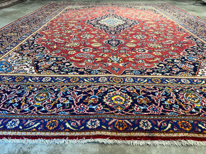 8'11"x12'4" Hand-Knotted 100% Wool Pile Kashane Rug