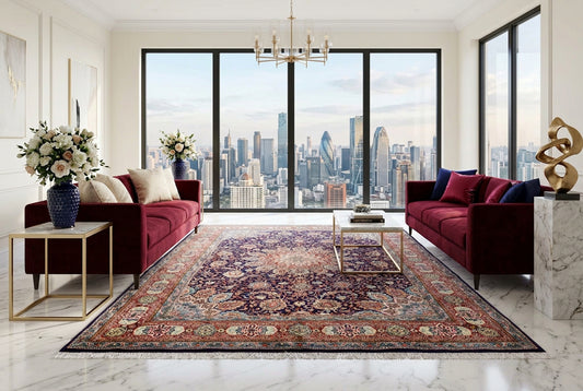 8'8"x12'6" Hand-Knotted 100% Wool Pile Kashmare Rug
