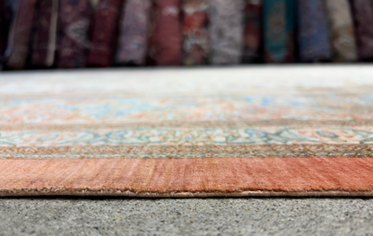 9'10"x13' Exquisite Signed Hand-Knotted 100% Silk Qume Rug