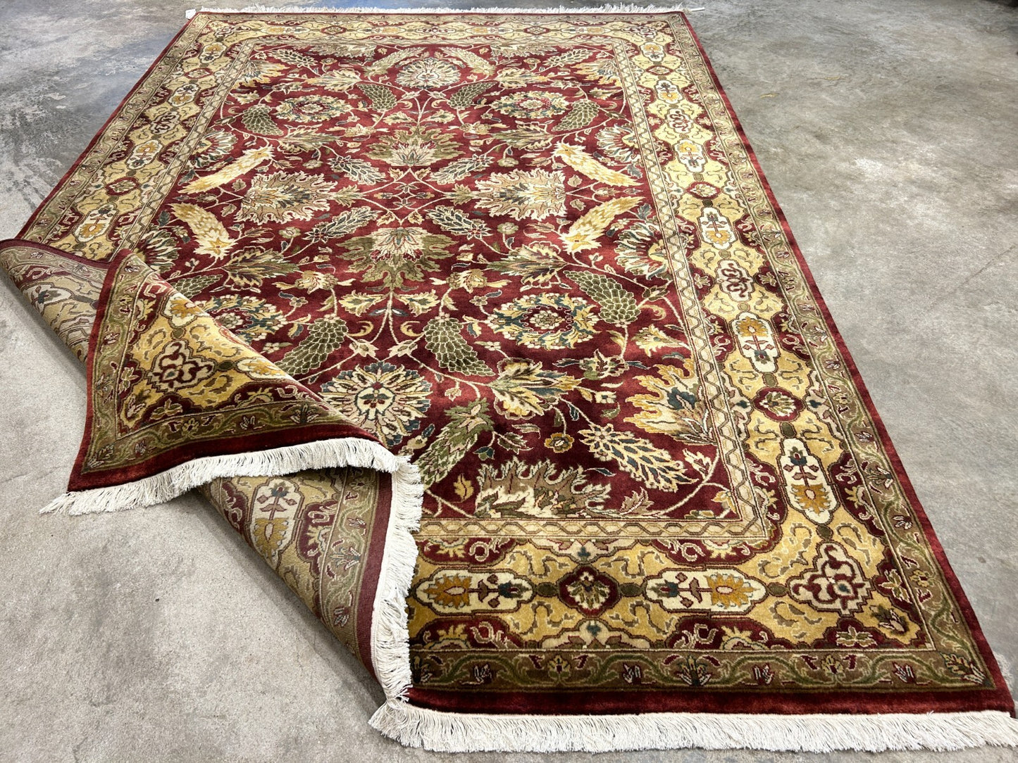 7'x10' Hand-Knotted 100% Wool Pile Agra Carpet - Area Rug