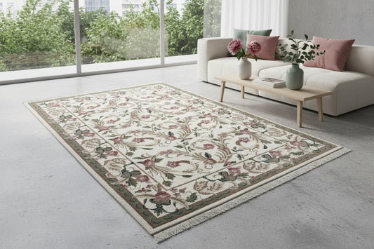 6'x9' Hand-Knotted 100% Wool Pile Art Deco Carpet - Area Rug