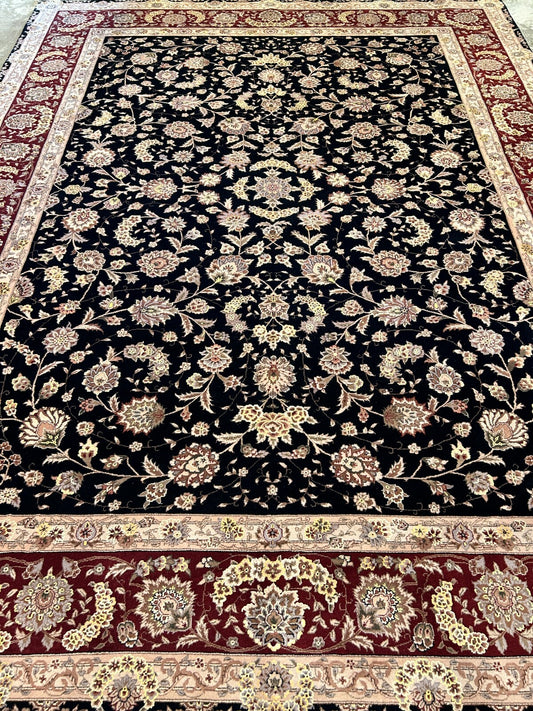 8'6"x11'6" Hand-Knotted Wool & Silk Pile Sinopersian Carpet - Area Rug