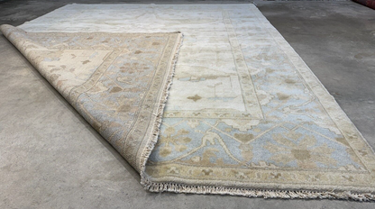 8'x10' Hand-Knotted 100% Lamb Wool Oushak Carpet - Area Rug