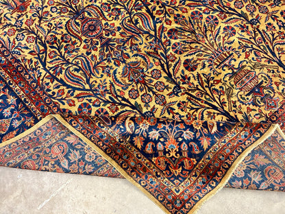 8'8"x11'9" Collector Antique 100% Wool Pile Sarouke Rug