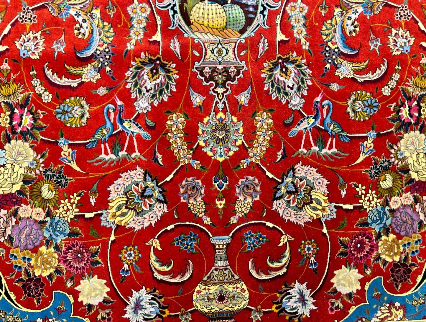 Collector Item - 10'9"x14'8" Hand-Knotted Wool & Silk Tabrize Area Rug