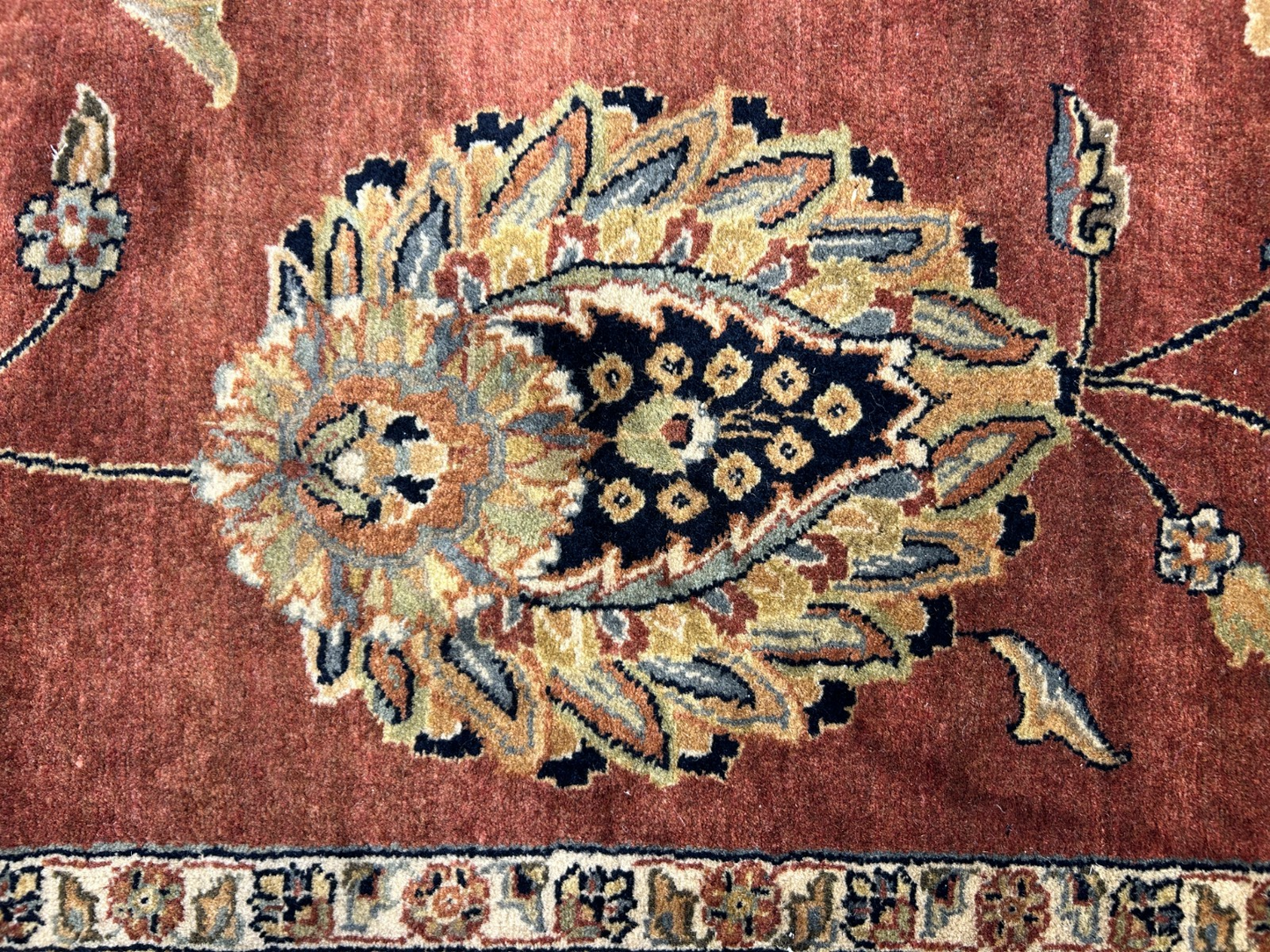 8'10"x12'3" Hand-Knotted 100% Wool Pile Indian Rug