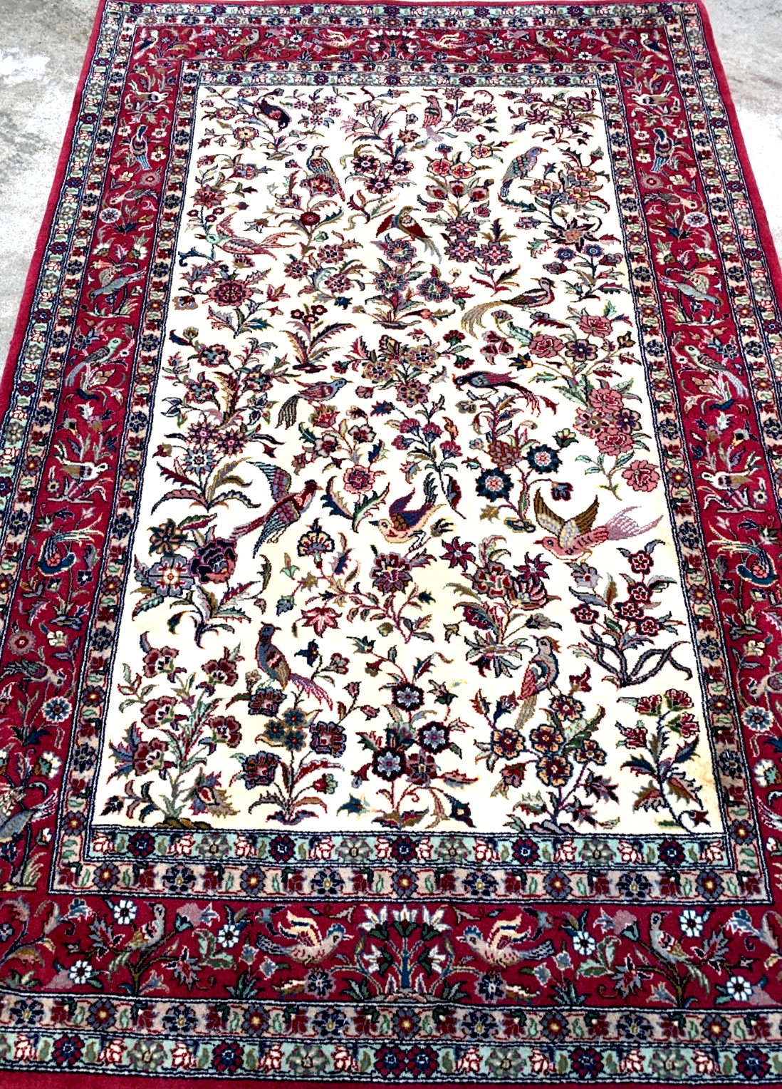 4'0'' x 6'0'' Hand-Knotted 100% Wool Pile All-Over Area Rug