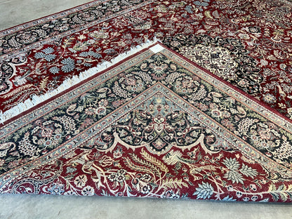 9'1"x12'4" Hand-Knotted 100% Wool Pile Oriental Rug