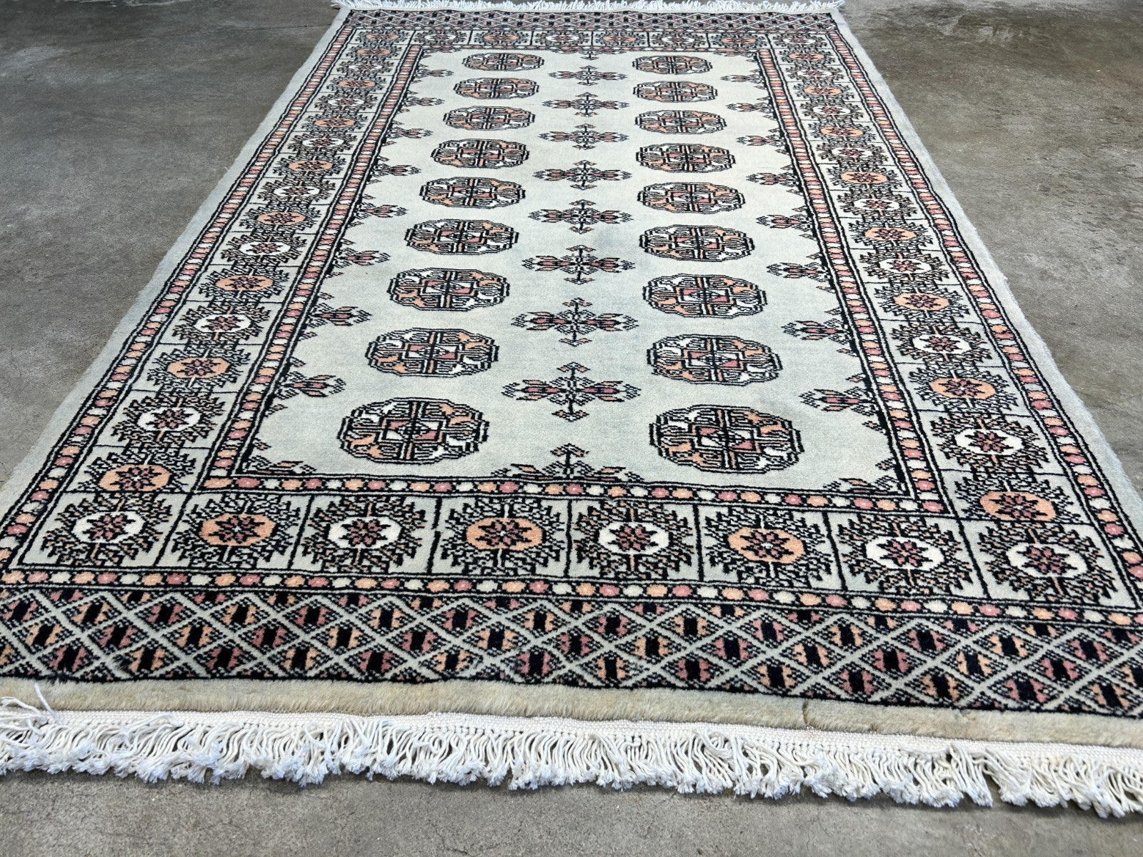 3'1"x4'9" Hand-Knotted 100% Wool Pile Bokhara Rug