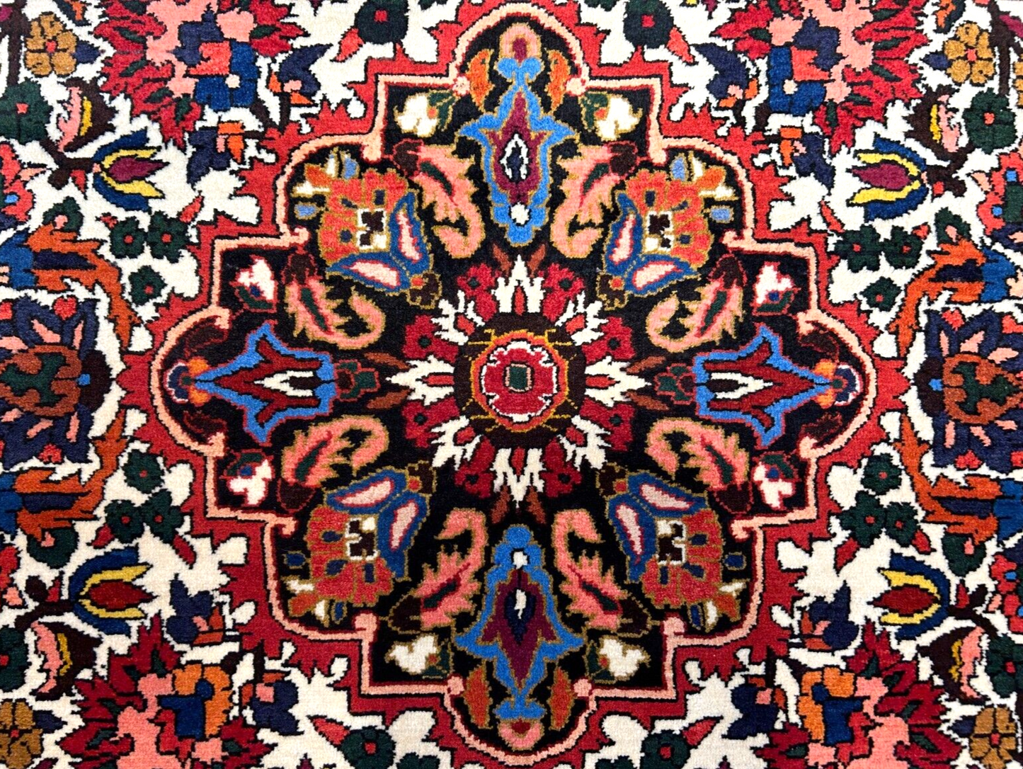 6'11"x9'8" Hand-Knotted 100% Wool Pile Bakhtiarie Carpet - Area Rug