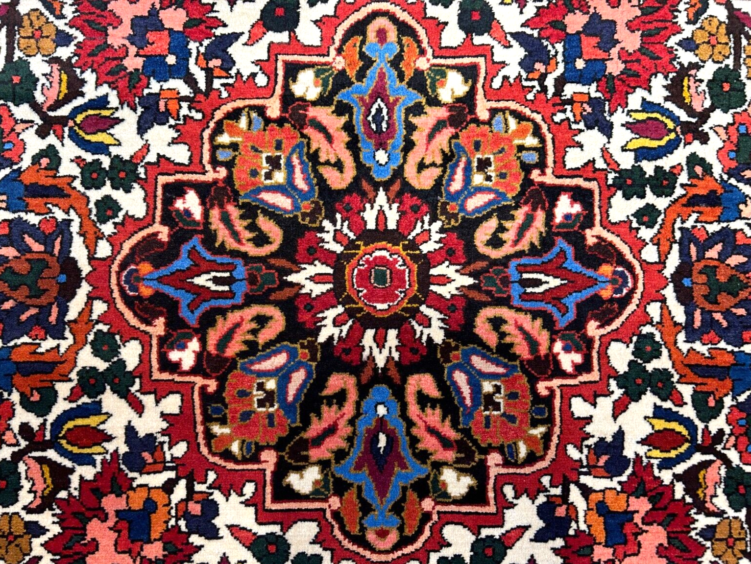 6'11"x9'8" Hand-Knotted 100% Wool Pile Bakhtiarie Carpet - Area Rug