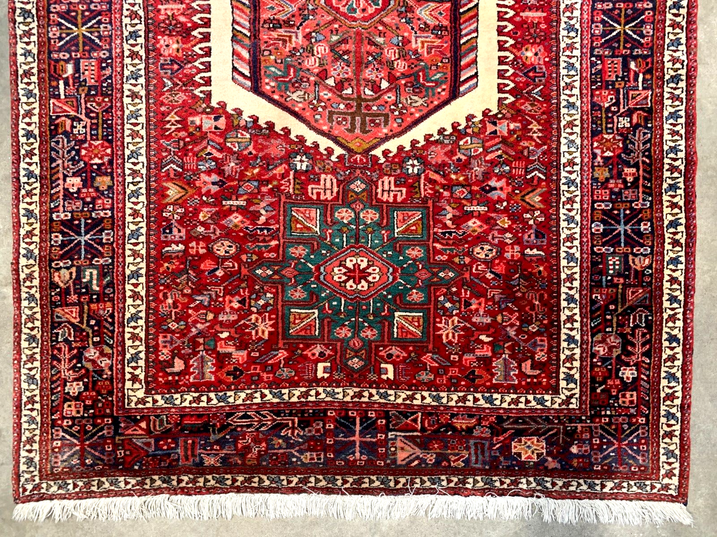 4'10"x6'6" Antique Hand-Knotted 100% Lamb Wool Karajah Rug