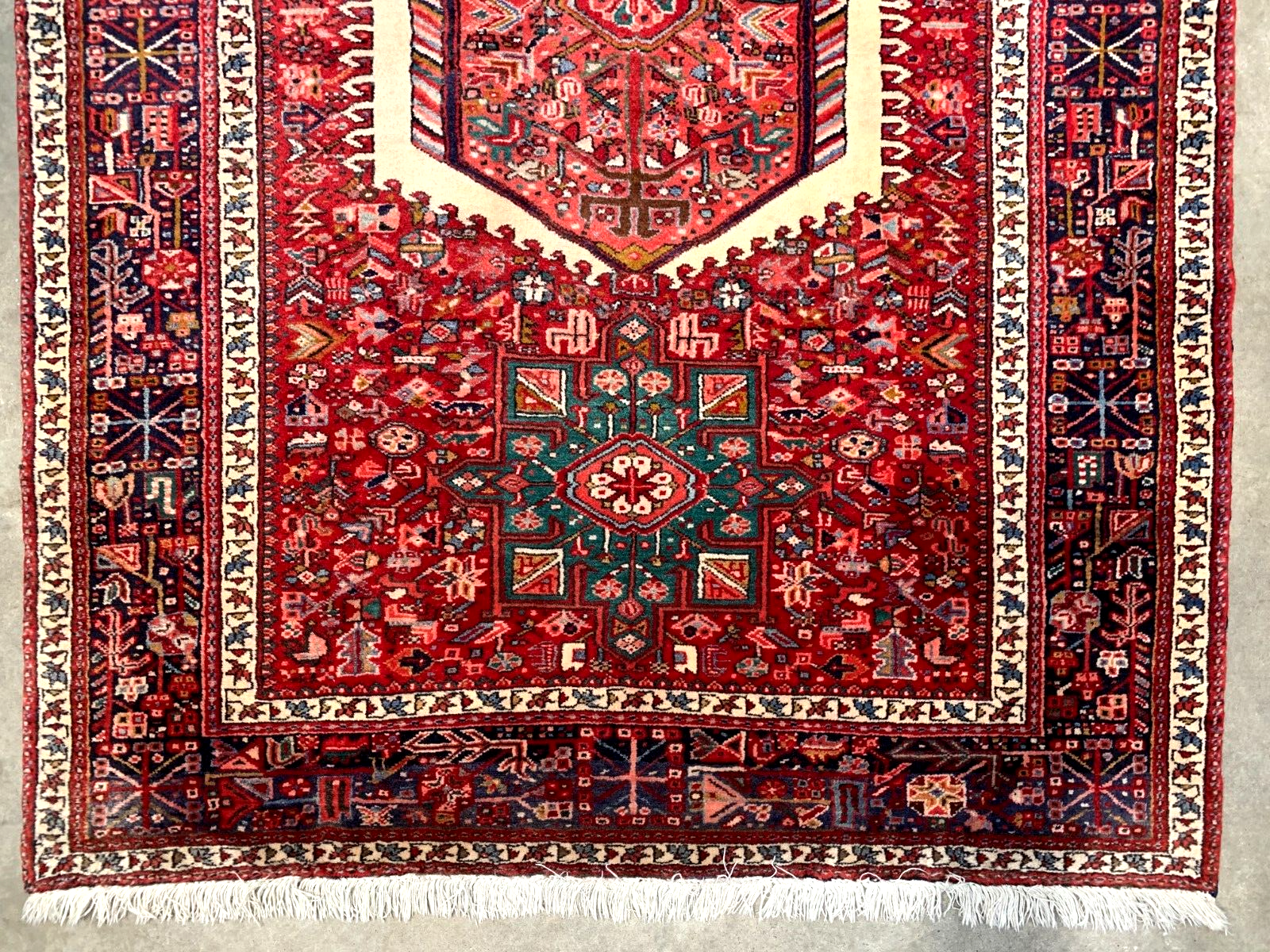 4'10"x6'6" Antique Hand-Knotted 100% Lamb Wool Karajah Rug