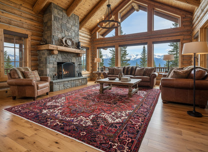 8'9"x11'4" Hand-Knotted 100% Wool Pile Herize Rug