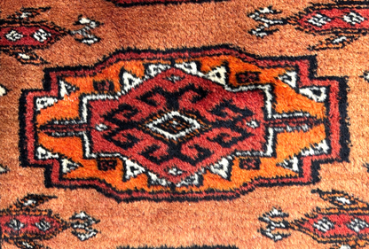 4'2"x6' Hand-Knotted 100% Wool Bokhara Area Rug - Carpet