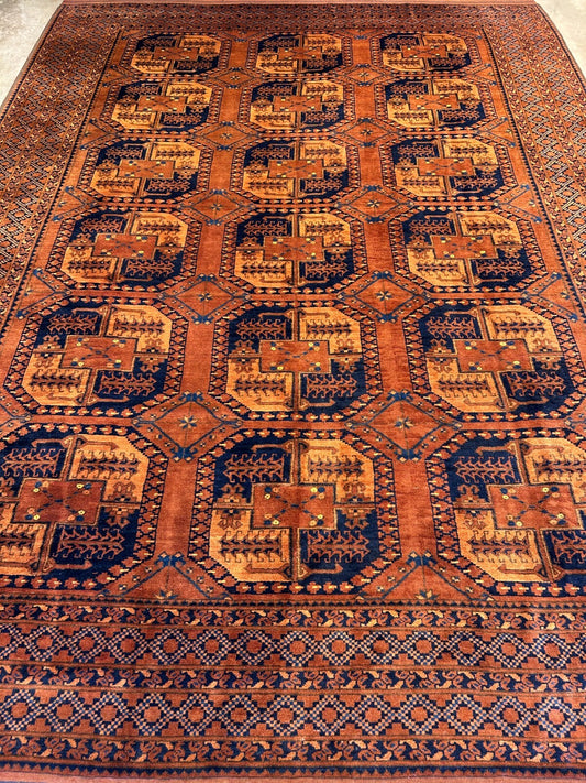 8'8"x12'1" Hand-Knotted 100%  Wool Pile Bokhara Rug