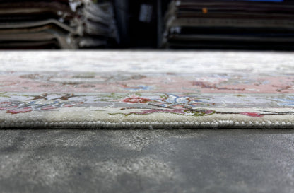 8'3"x11'7" Extremely Fine Hand-Knotted Wool & Silk Tabrize Area Rug - Signed