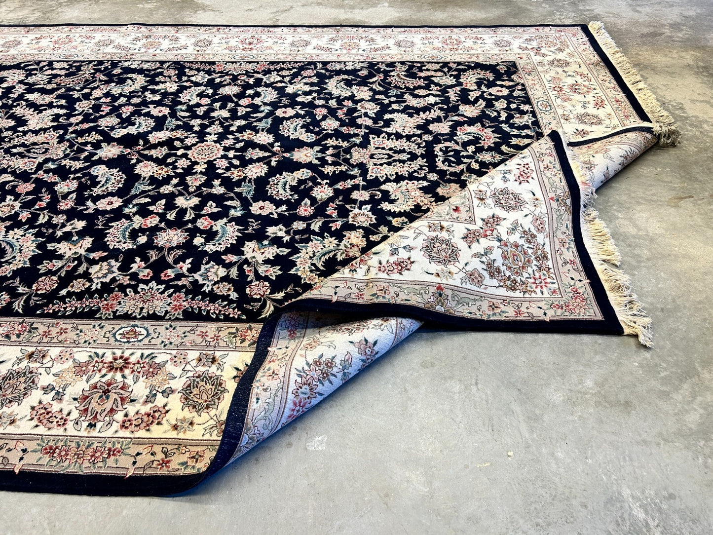 9'x12' Hand-Knotted Wool & Silk Pile Sinopersian Carpet - Area Rug