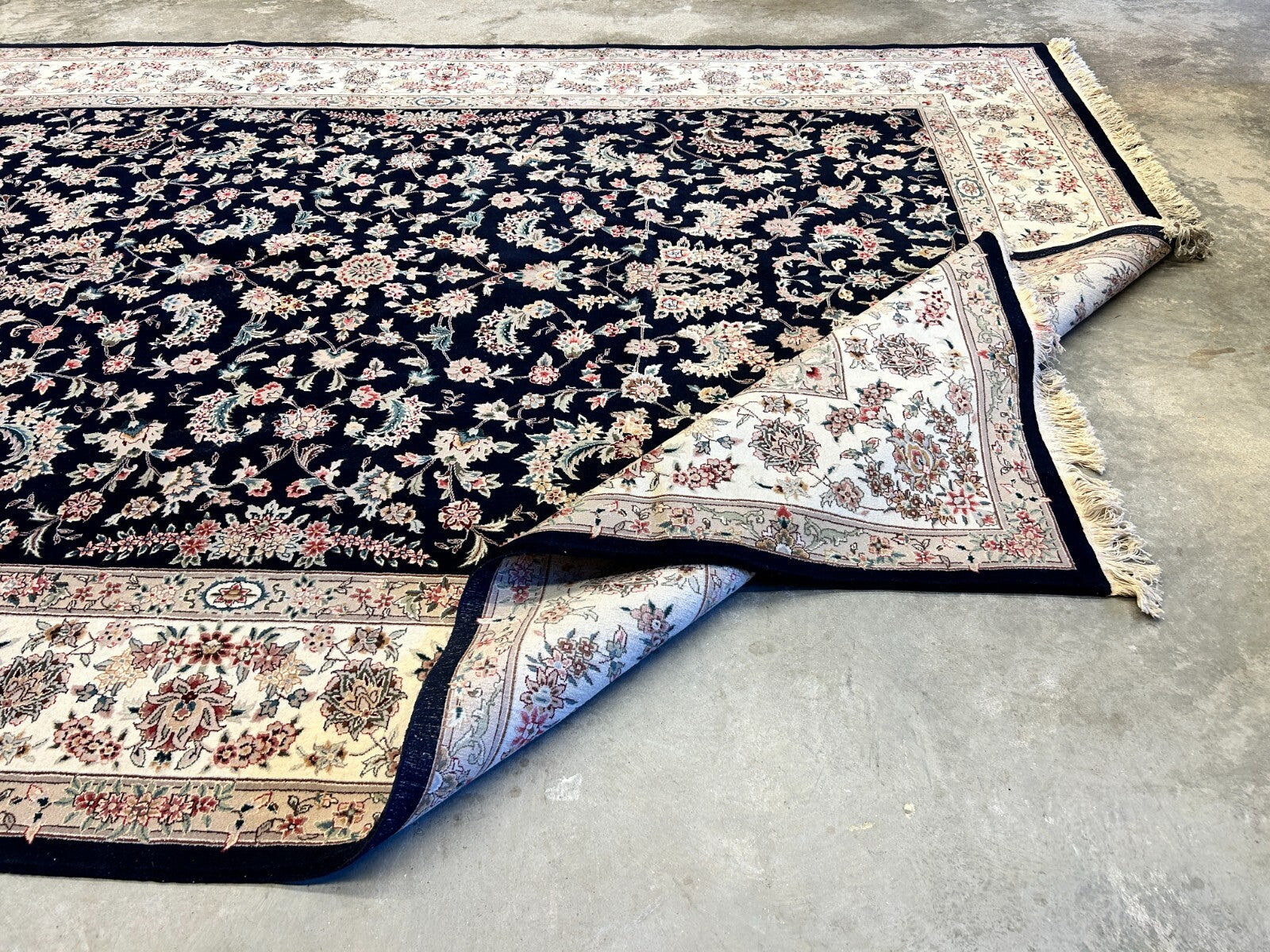 9'x12' Hand-Knotted Wool & Silk Pile Sinopersian Carpet - Area Rug