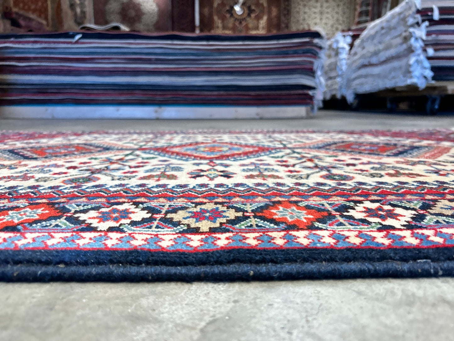 3'5"x5' Hand-Knotted 100% Wool Pile Yalamehe Rug