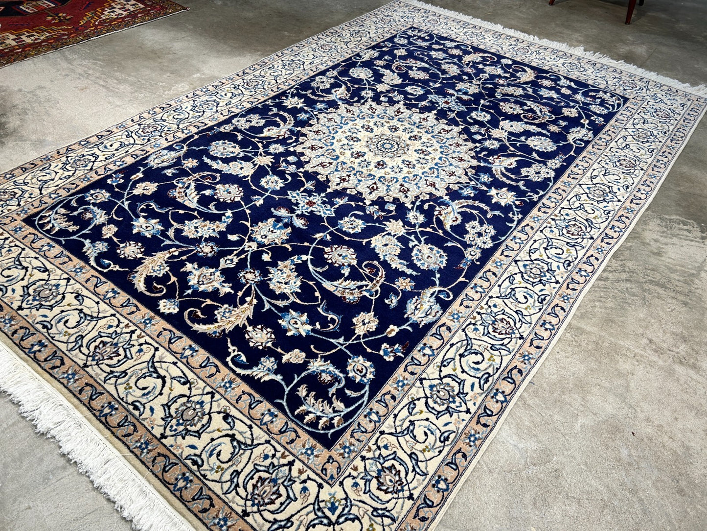 6'5"x10'1" Hand-Knotted Silk & Wool Blend Carpet - Naine Area Rug