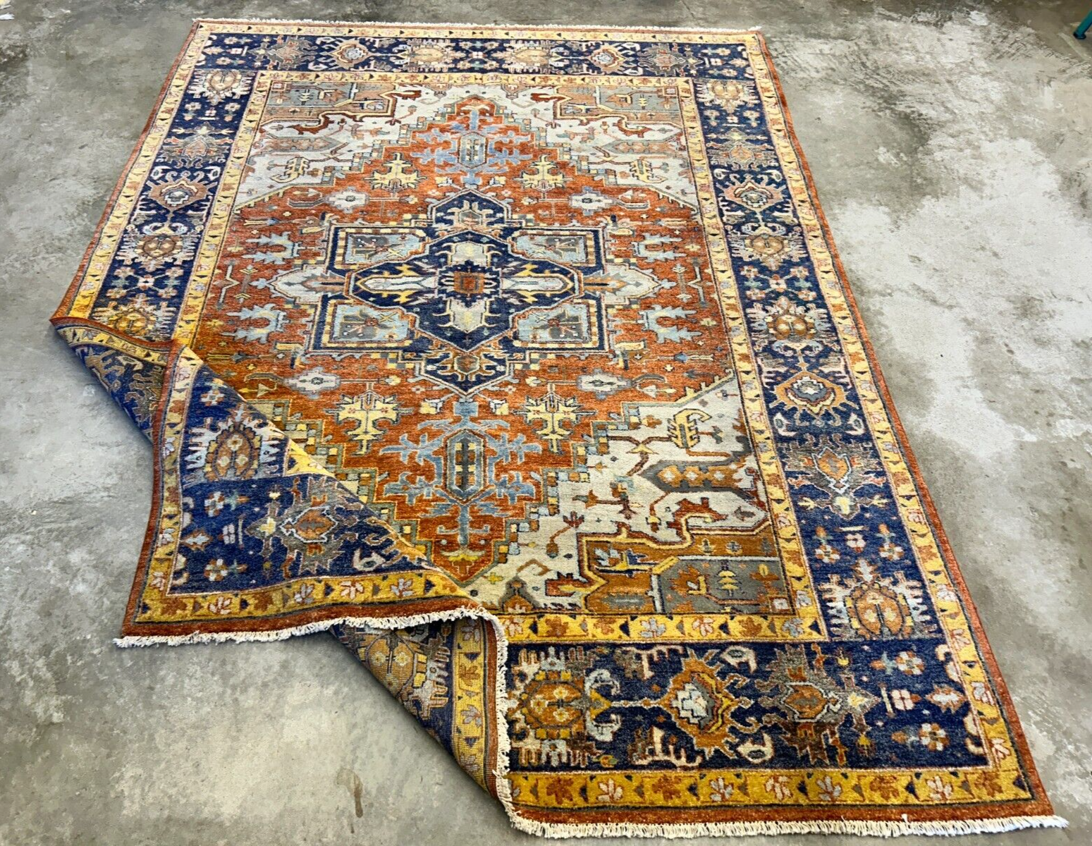 9'x12' Hand-Knotted 100% Lamb Wool  Serapie Design Carpet - Area Rug