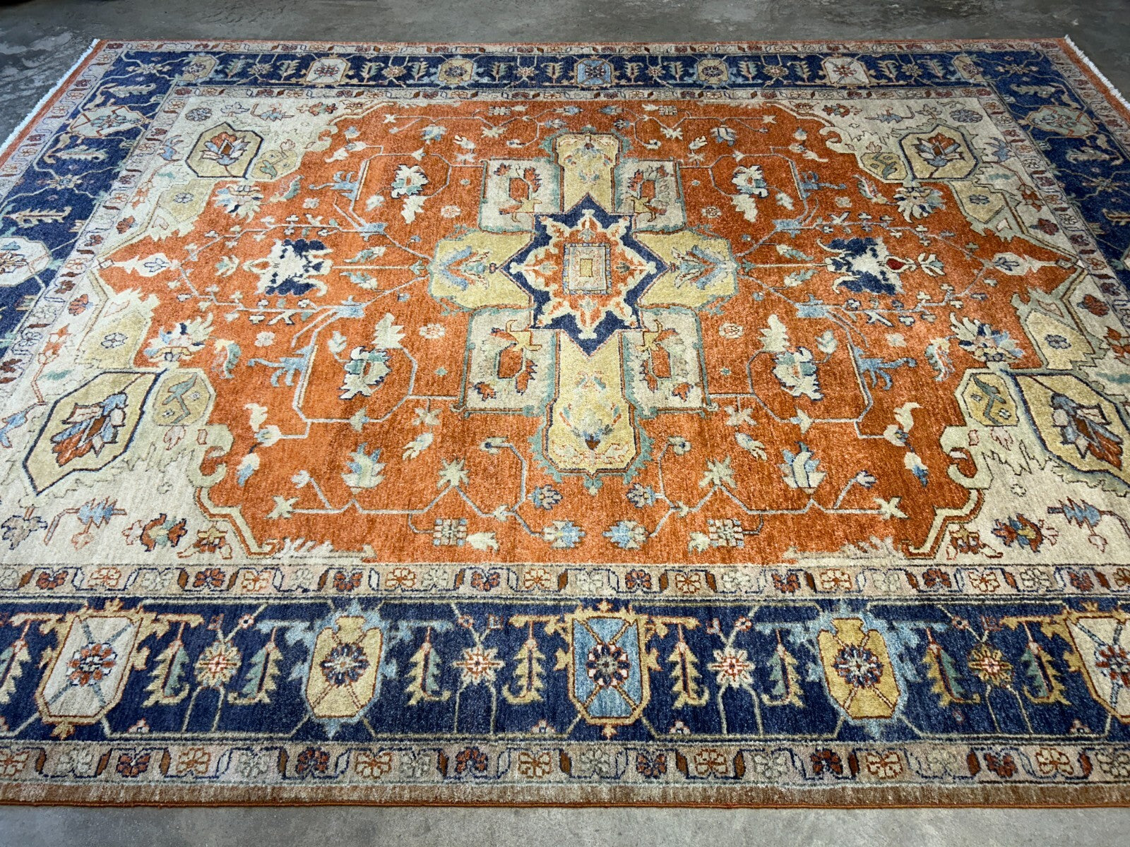 9'x12' Hand-Knotted 100%  Wool Pile IndoSerapi Rug