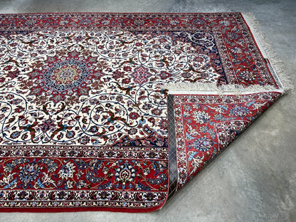 6'6"x10'2" Extra-Fine Hand-Knotted Wool & Silk  Isfahane Seirafian Rug - Signed