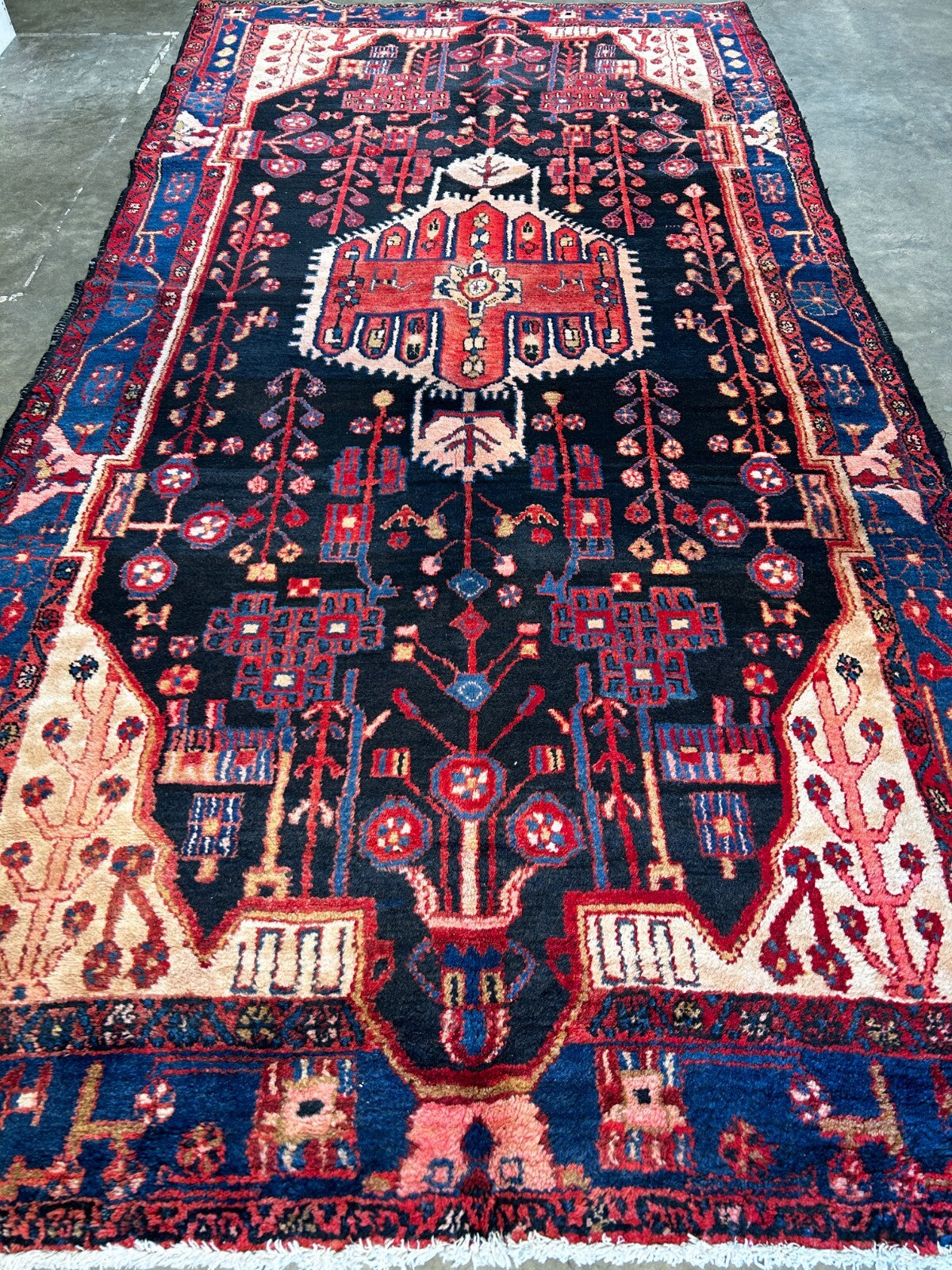 5'1" x 10'2'' Hand-Knotted 100% Lamb Wool Carpet - Nahavande Area Rug
