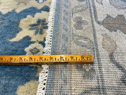 9'1"x12'2" Hand-Knotted 100% Wool Pile Oushak Rug