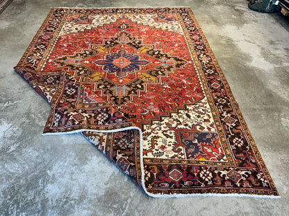 8'3"x11'5" Hand-Knotted 100% Wool Pile Herize Rug