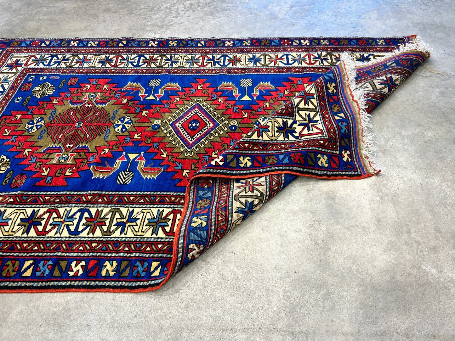 3'6"x5'9" Hand-Knotted 100% Wool Pile Yalamehe Rug