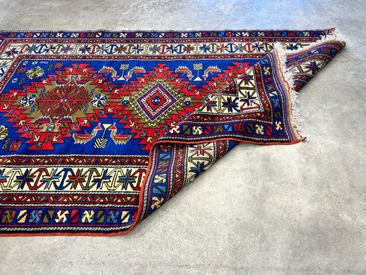 3'6"x5'9" Hand-Knotted 100% Wool Pile Yalamehe Rug