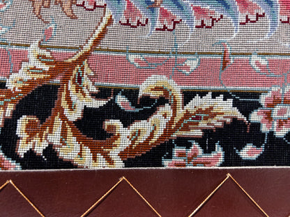 8'2"x11'7'' Hand-Knotted Very Fine Silk & Wool Pile Tabrize Benam Area Rug