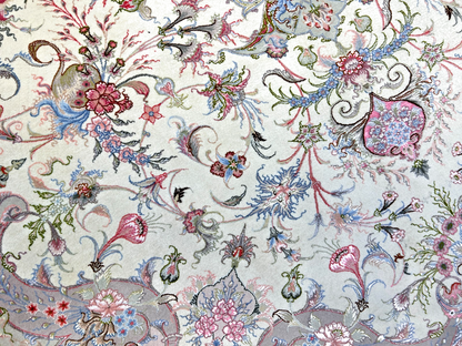 8'3"x11'7" Extremely Fine Hand-Knotted Wool & Silk Tabrize Area Rug - Signed