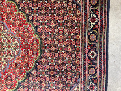 6'7"x9'4" Hand-Knotted 100% Wool Pile Tabrize Fishe Design Carpet - Area Rug